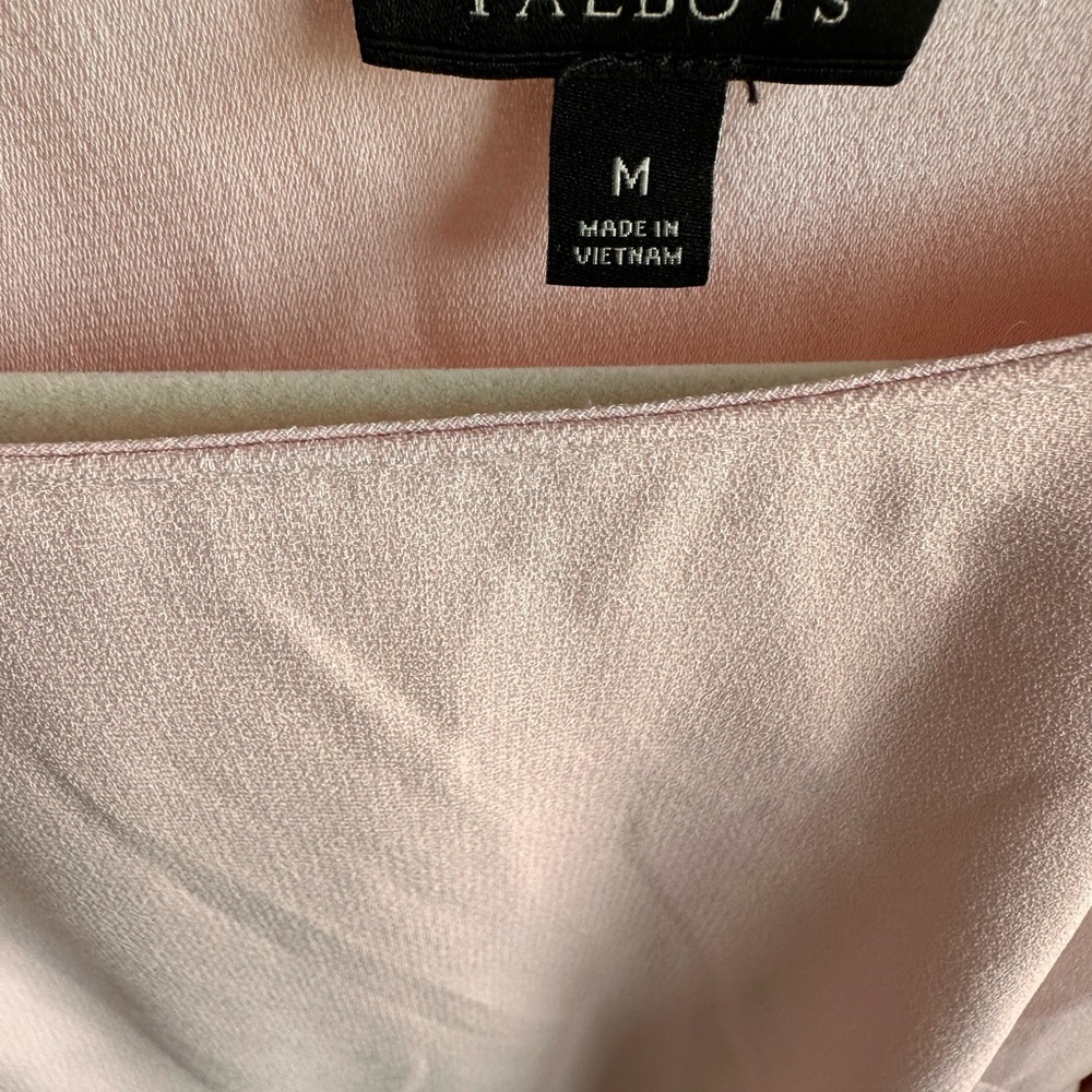 Talbots Light Pink Blouse Ruffle Trim Size M - Picture 6 of 8
